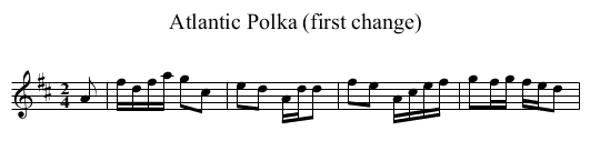 Atlantic Polka (first change) - staff notation