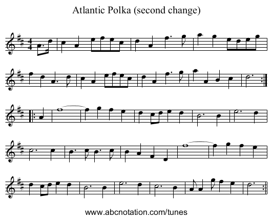 Atlantic Polka (second change) - staff notation