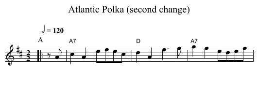 Atlantic Polka (second change) - staff notation