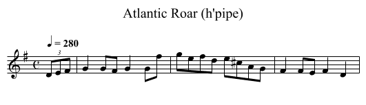 Atlantic Roar (h'pipe) - staff notation