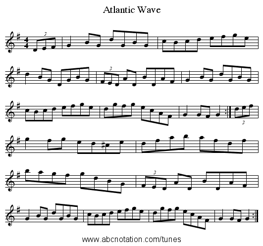 Atlantic Wave - staff notation