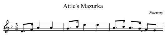 Attle's Mazurka - staff notation
