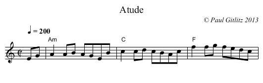 Atude - staff notation
