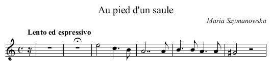 Au pied d'un saule - staff notation