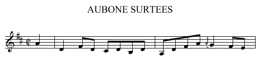 AUBONE SURTEES - staff notation