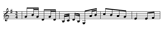 Auchadon Hoose - staff notation