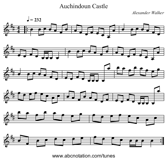 Auchindoun Castle - staff notation