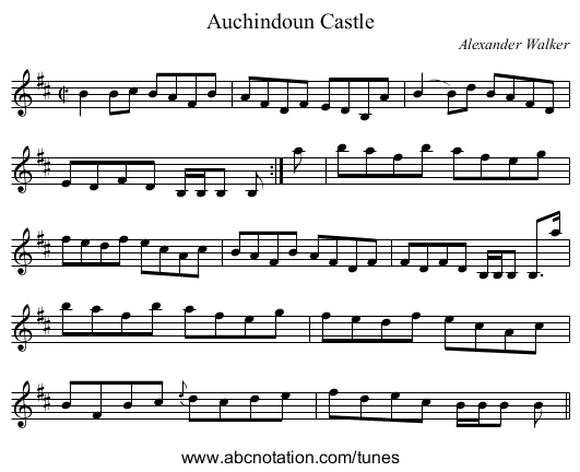 Auchindoun Castle - staff notation