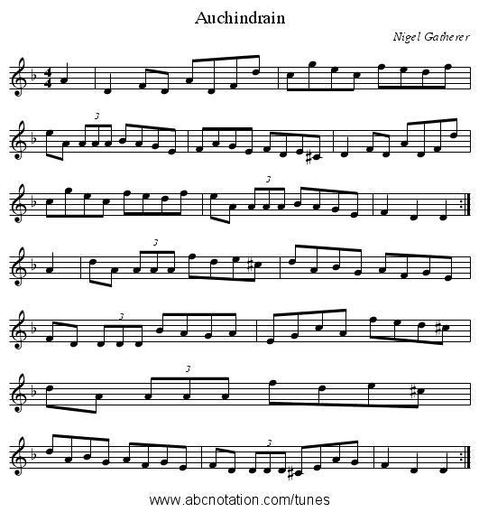 Auchindrain - staff notation