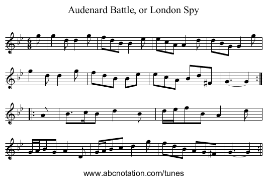 Audenard Battle, or London Spy - staff notation