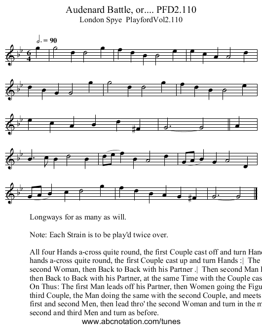 Audenard Battle, or.... PFD2.110 - staff notation