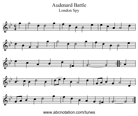 Audenard Battle - staff notation