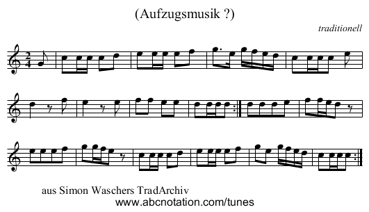 (Aufzugsmusik ?) - staff notation