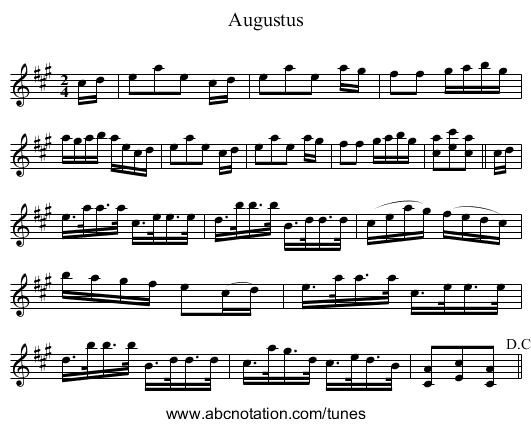 Augustus - staff notation