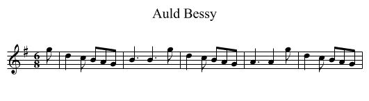 Auld Bessy - staff notation