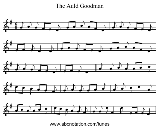 Auld Goodman, The - staff notation