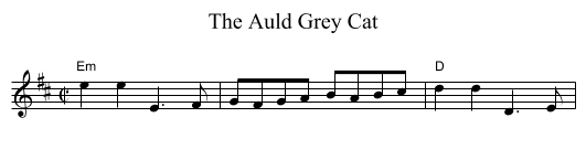 Auld Grey Cat, The - staff notation