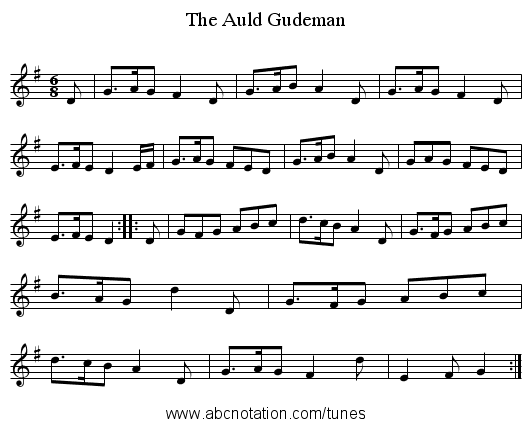 Auld Gudeman, The - staff notation