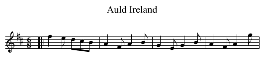 Auld Ireland - staff notation