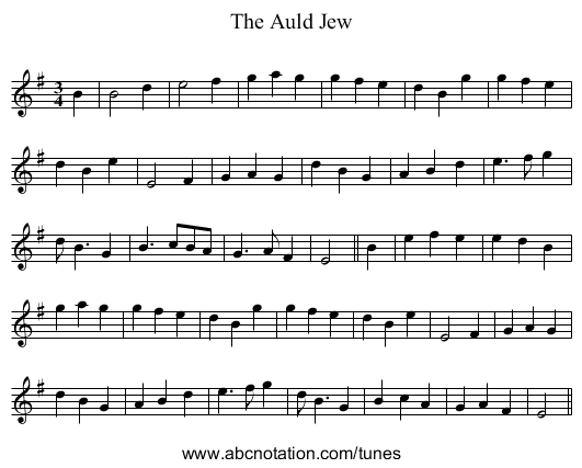 Auld Jew, The - staff notation