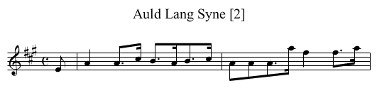 Auld Lang Syne [2] - staff notation