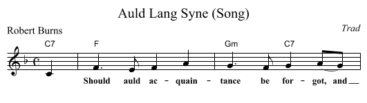Auld Lang Syne (Song) - staff notation