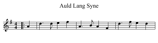 Auld Lang Syne - staff notation