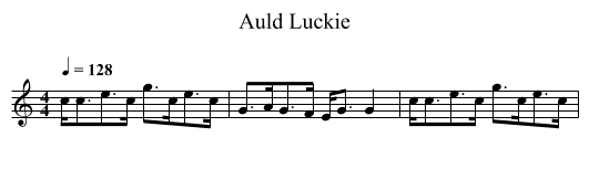 Auld Luckie - staff notation
