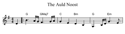 Auld Noost, The - staff notation