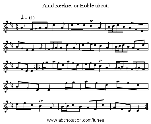 Auld Reekie, or Hoble about. - staff notation