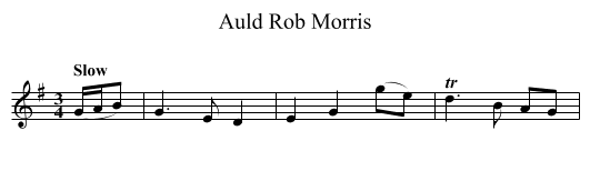 Auld Rob Morris - staff notation
