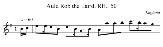 Auld Rob the Laird. RH.150 - staff notation
