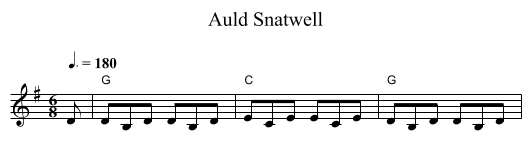 Auld Snatwell - staff notation