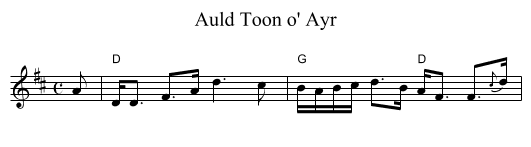 Auld Toon o' Ayr - staff notation