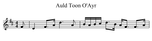 Auld Toon O'Ayr - staff notation
