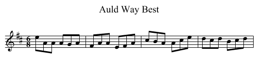 Auld Way Best - staff notation