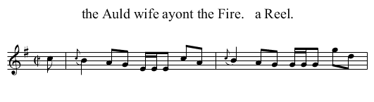 Auld wife ayont the Fire.   a Reel., the  - staff notation