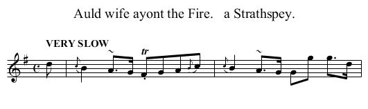 Auld wife ayont the Fire.   a Strathspey. - staff notation