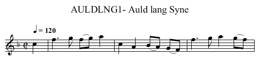 AULDLNG1- Auld lang Syne - staff notation
