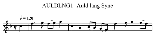 AULDLNG1- Auld lang Syne - staff notation