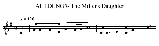 AULDLNG5- The Miller's Daughter - staff notation
