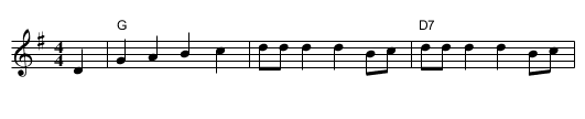 Aunt Hessy's White Horse - staff notation