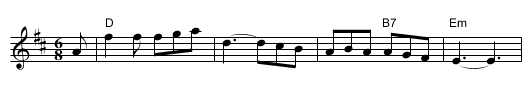 Aunt Mary's (Canadian) Jig - staff notation
