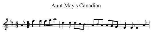 Aunt May's Canadian - staff notation