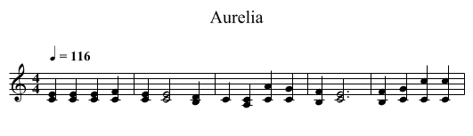 Aurelia - staff notation