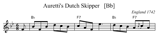 Auretti's Dutch Skipper   [Bb] - staff notation