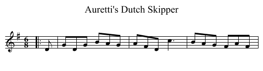 Auretti's Dutch Skipper - staff notation