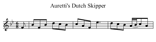Auretti's Dutch Skipper - staff notation