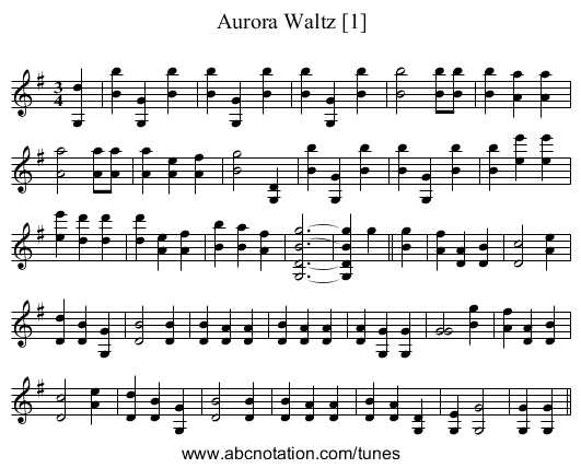 Aurora Waltz [1] - staff notation