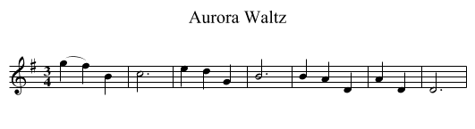 Aurora Waltz - staff notation